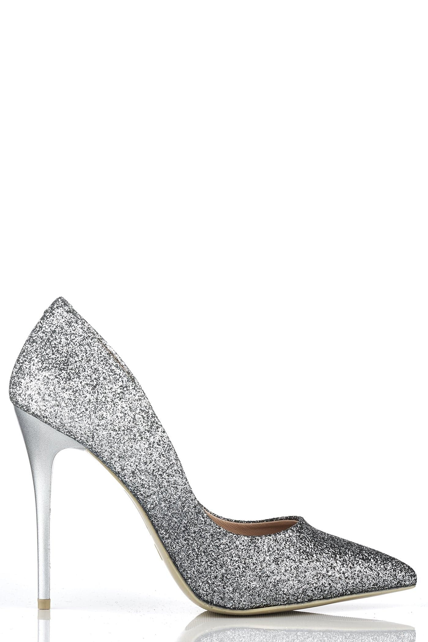 Dynamic Two Tone Glitter Court Shoe in Black - Image 4