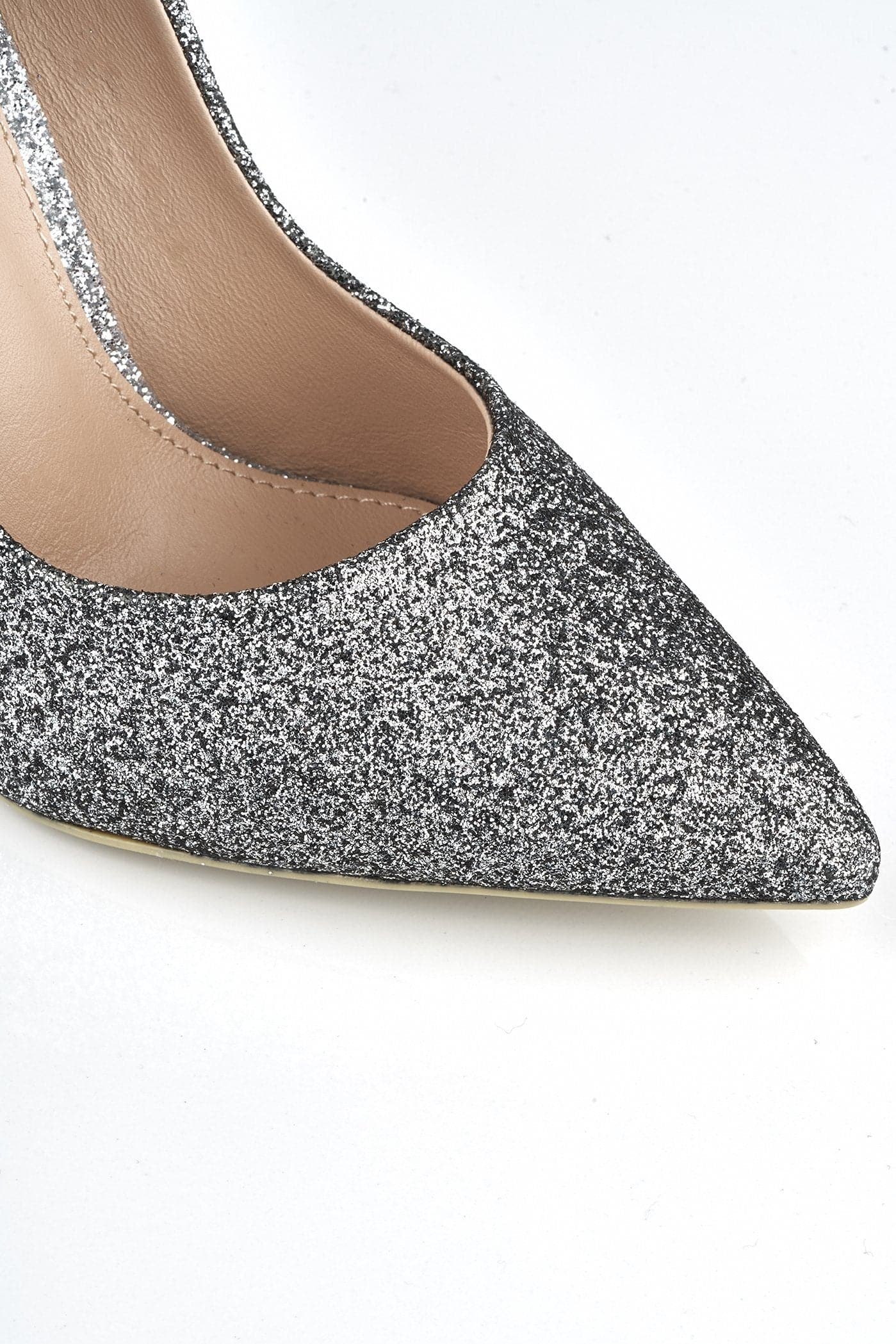 Dynamic Two Tone Glitter Court Shoe in Black - Image 7