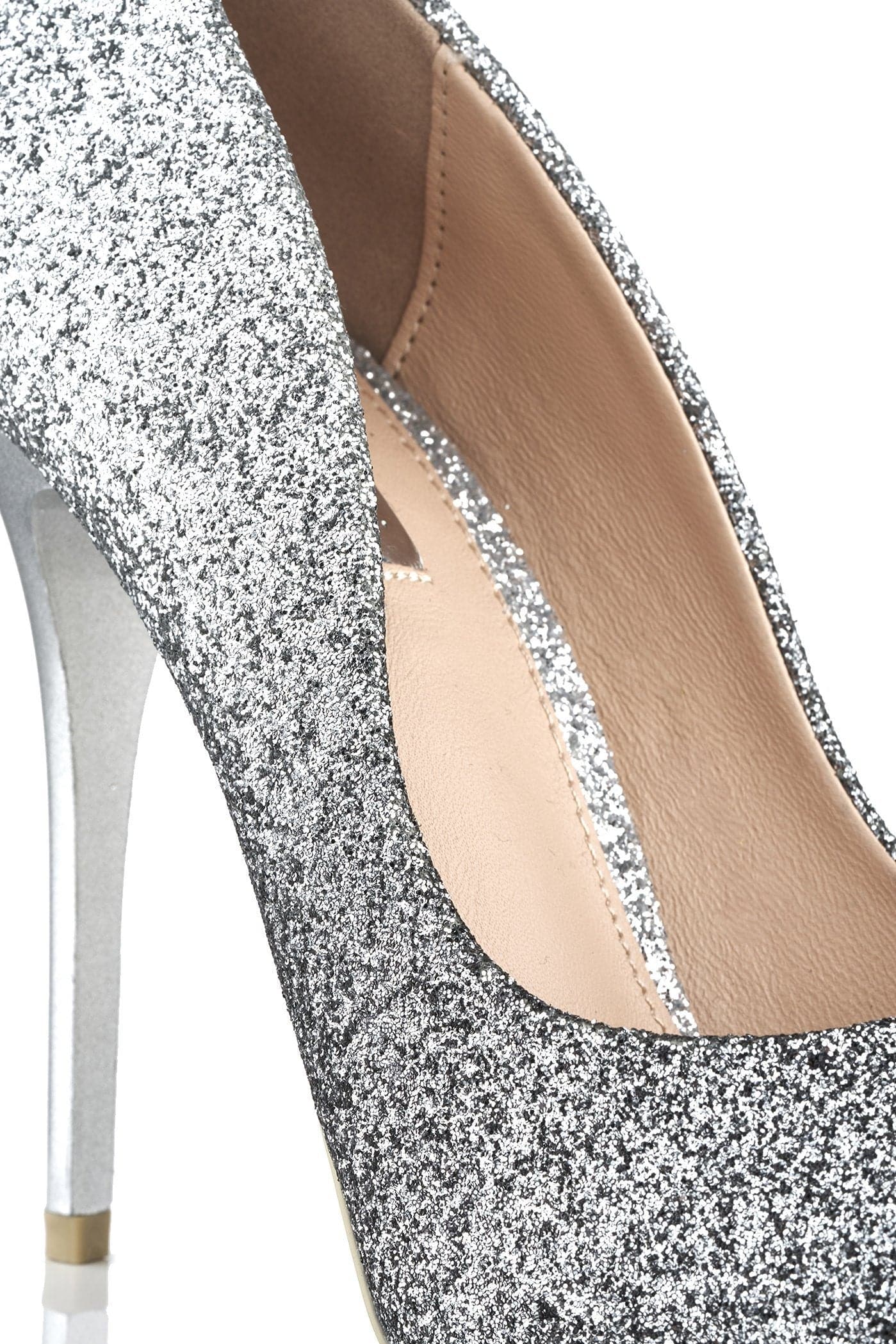 Dynamic Two Tone Glitter Court Shoe in Black - Image 8