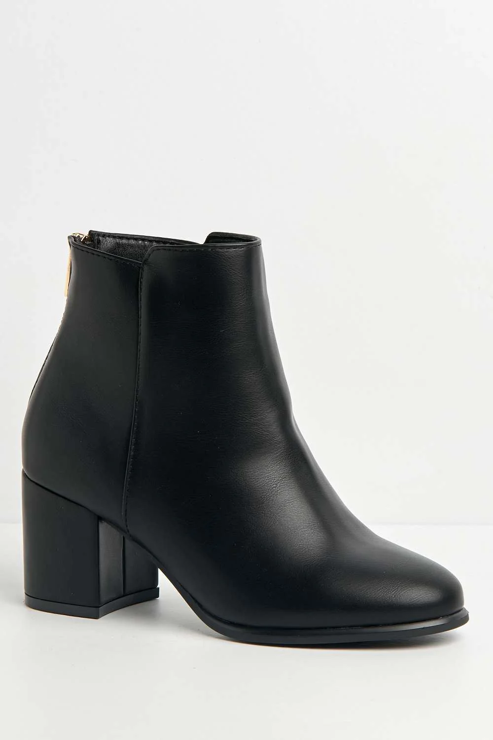 Airika Wide Fit Block Heel Ankle Boots in Black Matt - Image 4