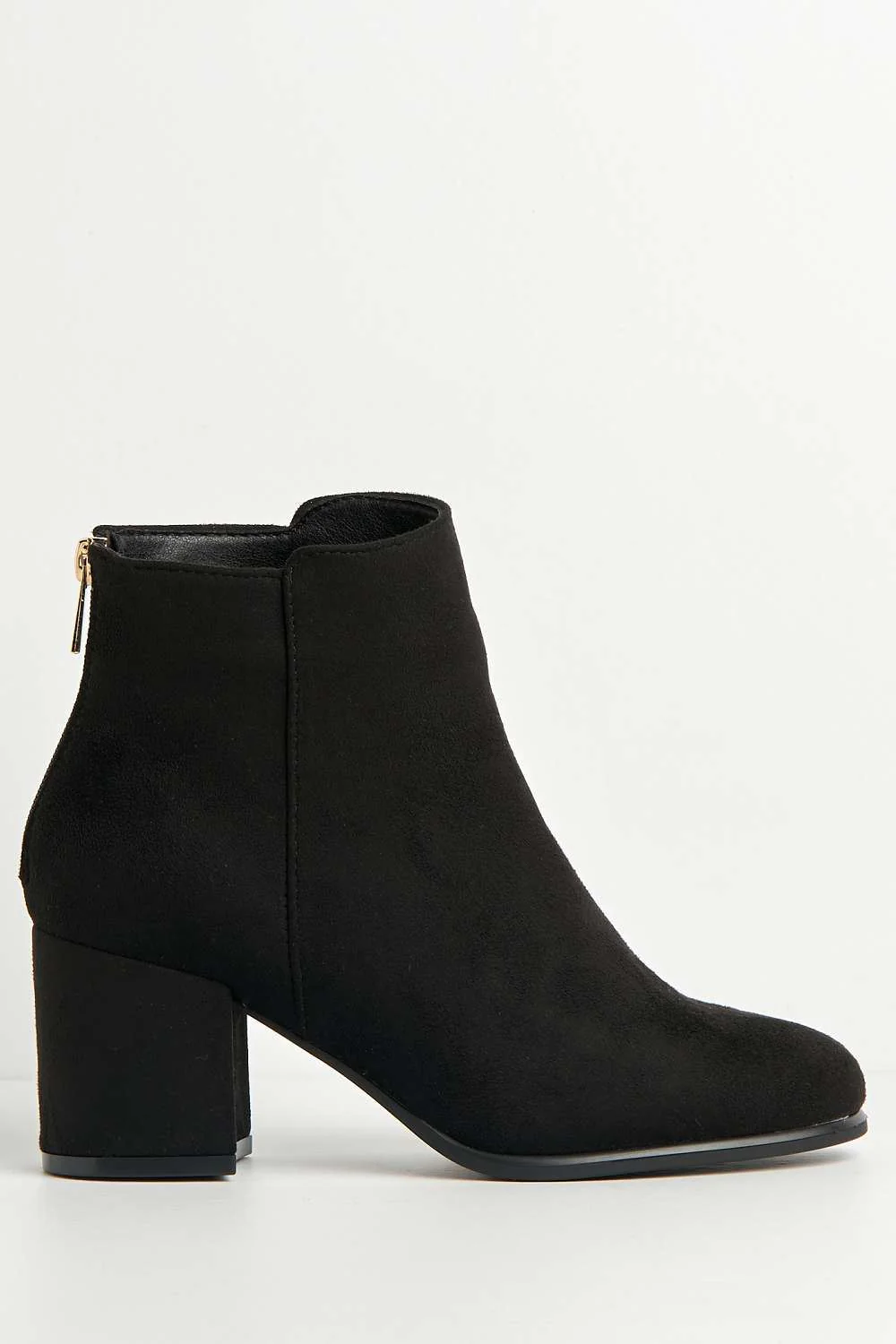 Airika Wide Fit Block Heel Ankle Boots in Black Suede - Image 5