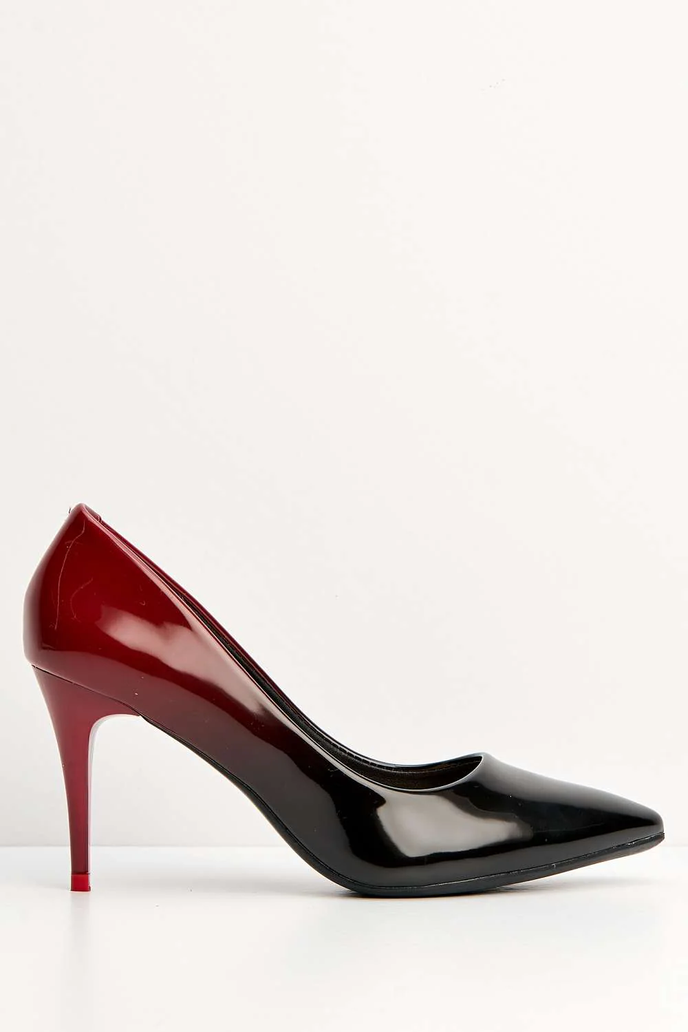 Alani Two Tone Medium Heel Court Shoe in Black - Image 4