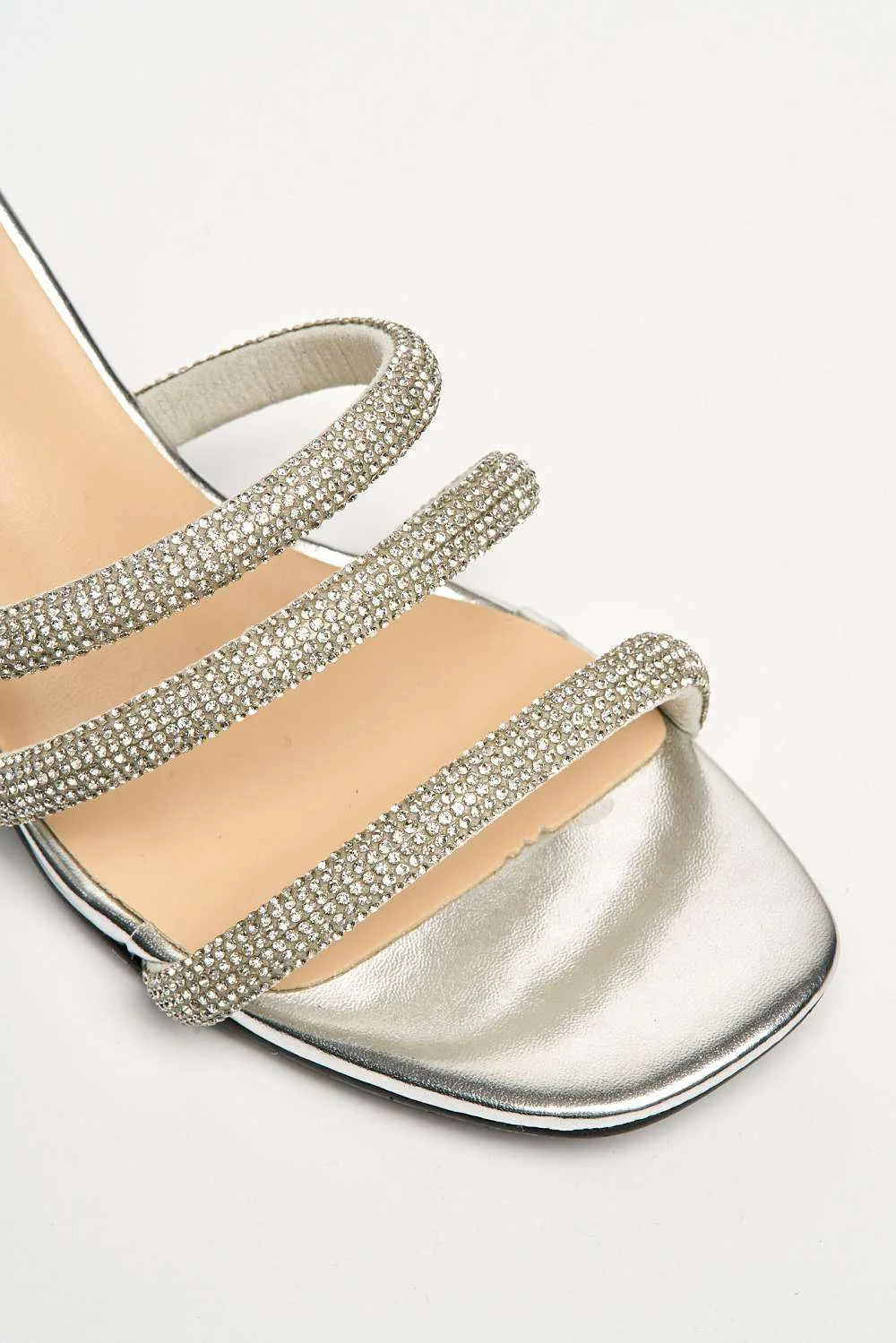 Andrena 3 Strap Diamante Mule in Silver - Image 6