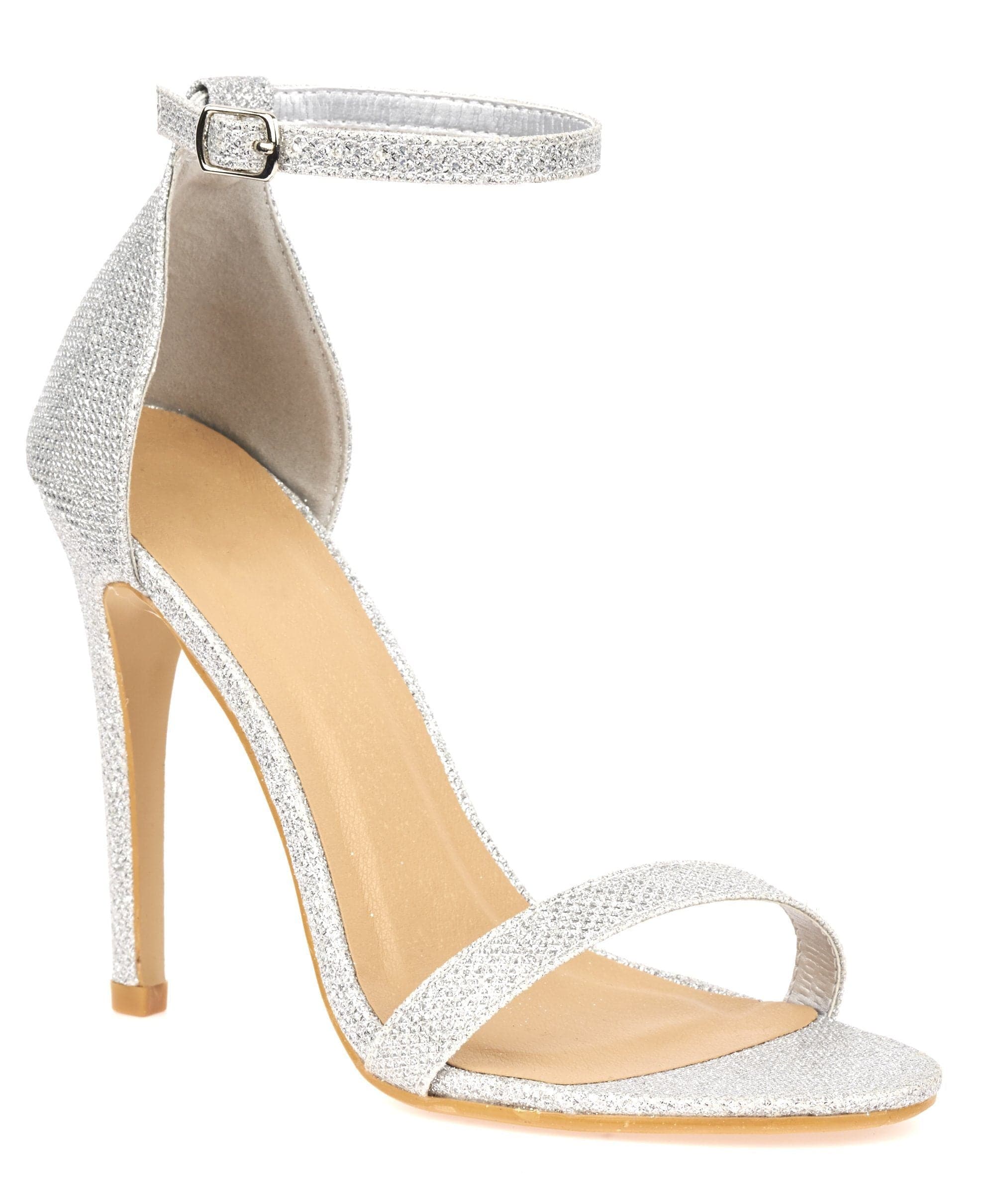 Arron Anklestrap Stiletto Sandal in Silver Mesh - Image 5