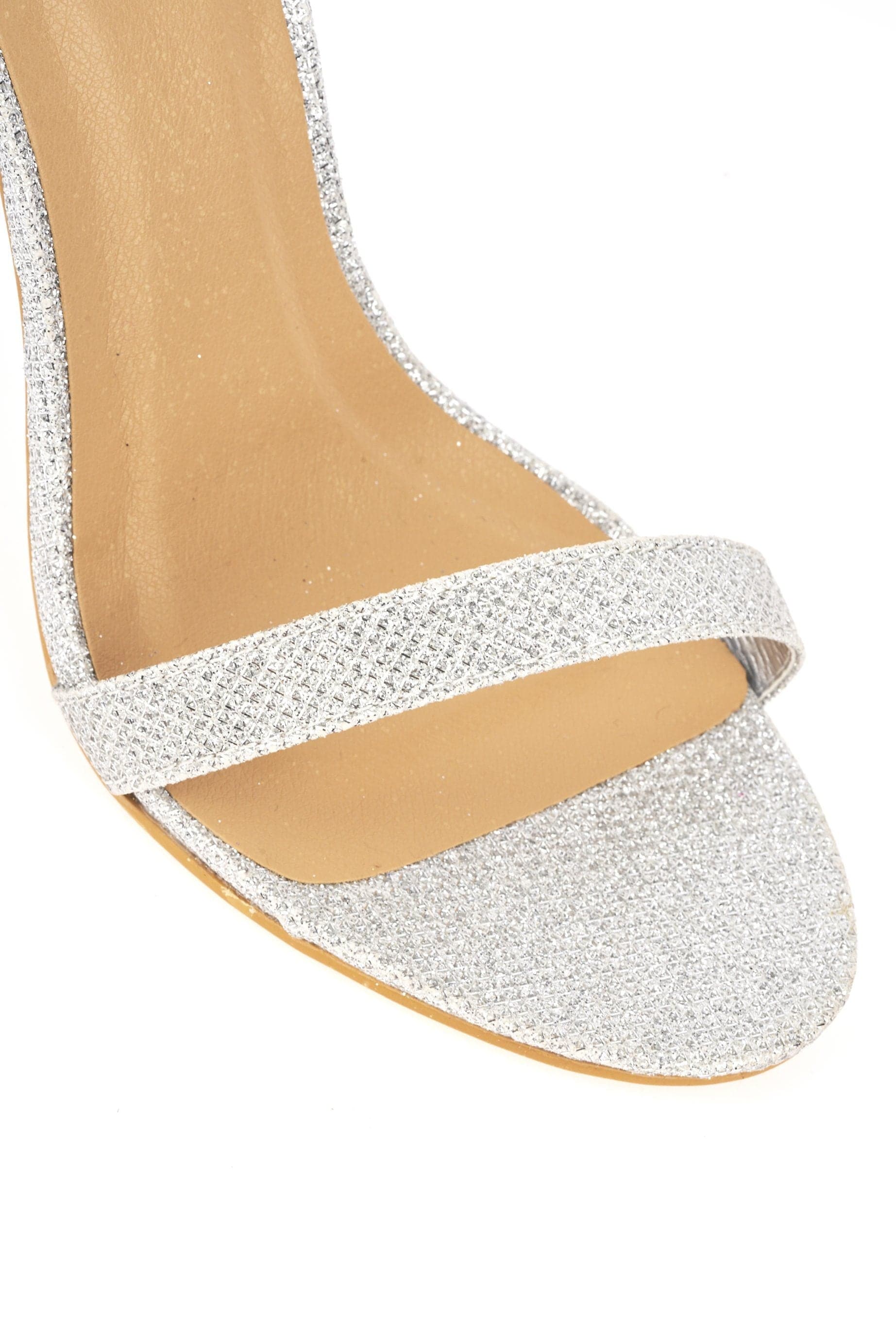 Arron Anklestrap Stiletto Sandal in Silver Mesh - Image 6