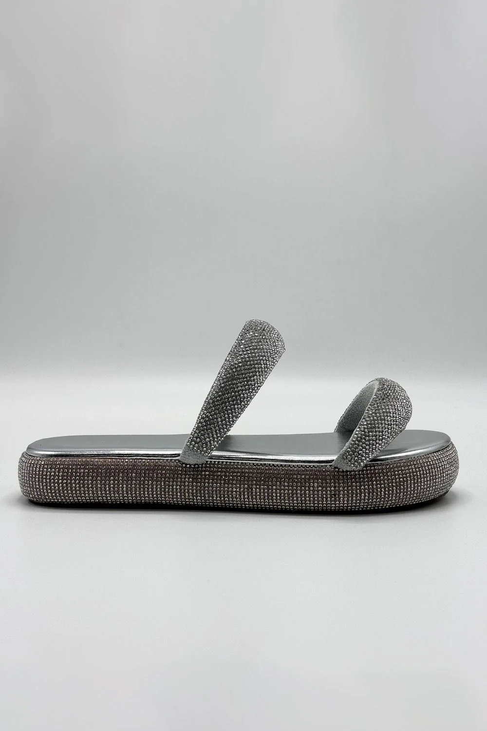 Arachne Diamante 2 Band Flatform Flats in Silver - Image 4