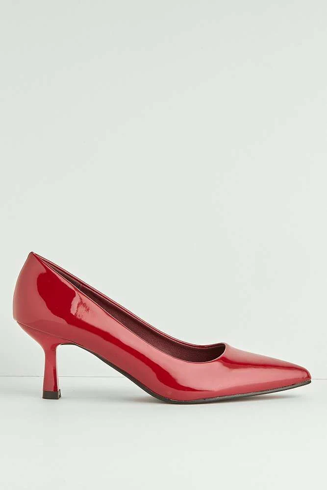 Aranea Pointed Toe Court Shoes in Wine - Image 6