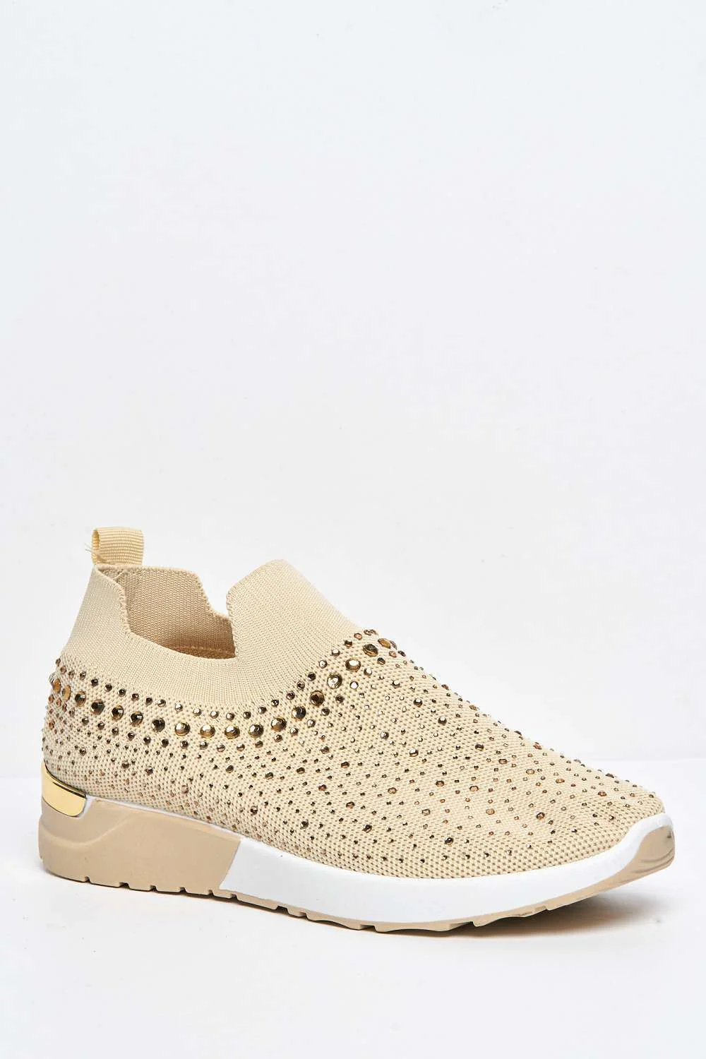 Ari Slip On Trainer in Beige - Image 4