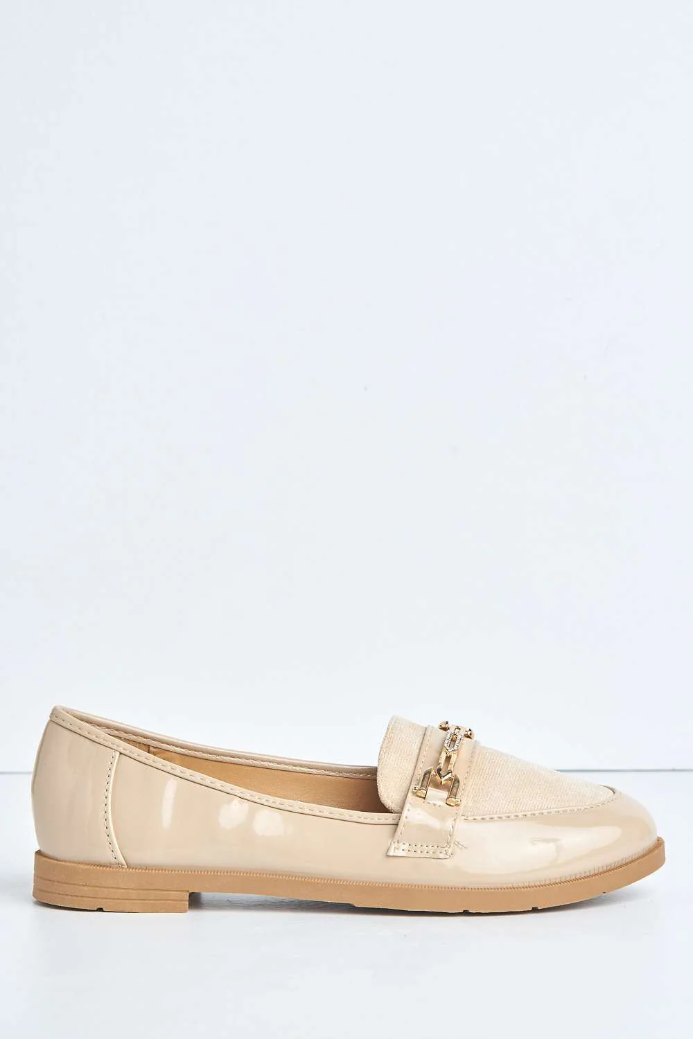 Ariee Diamante Detail Loafers in Beige - Image 5