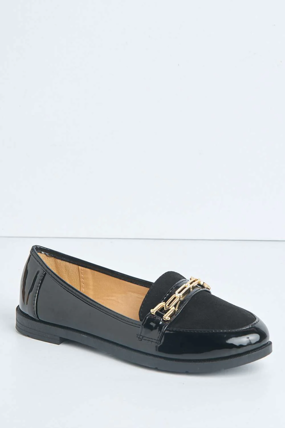 Ariee Diamante Detail Loafers in Black - Image 4