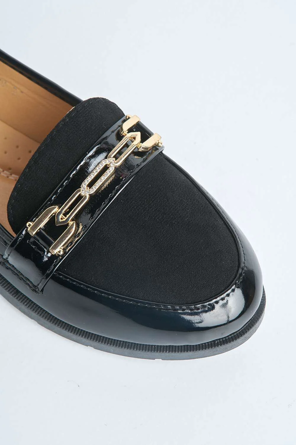 Ariee Diamante Detail Loafers in Black - Image 6