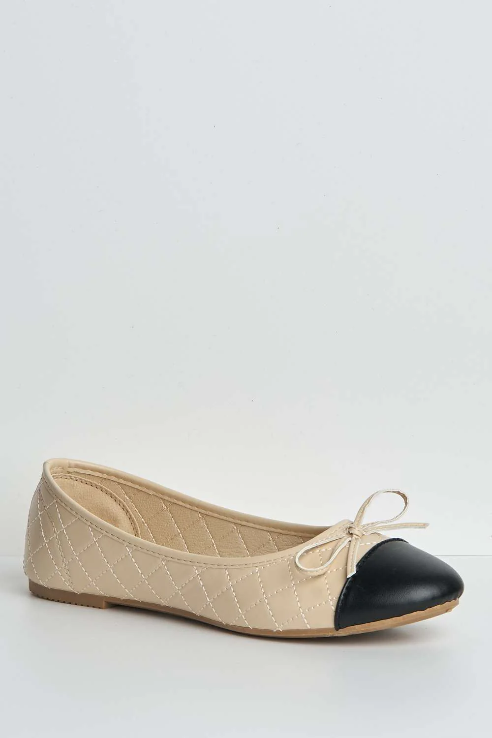 Arrica Bow Detail Flat Pumps in Nude Matt - Image 4