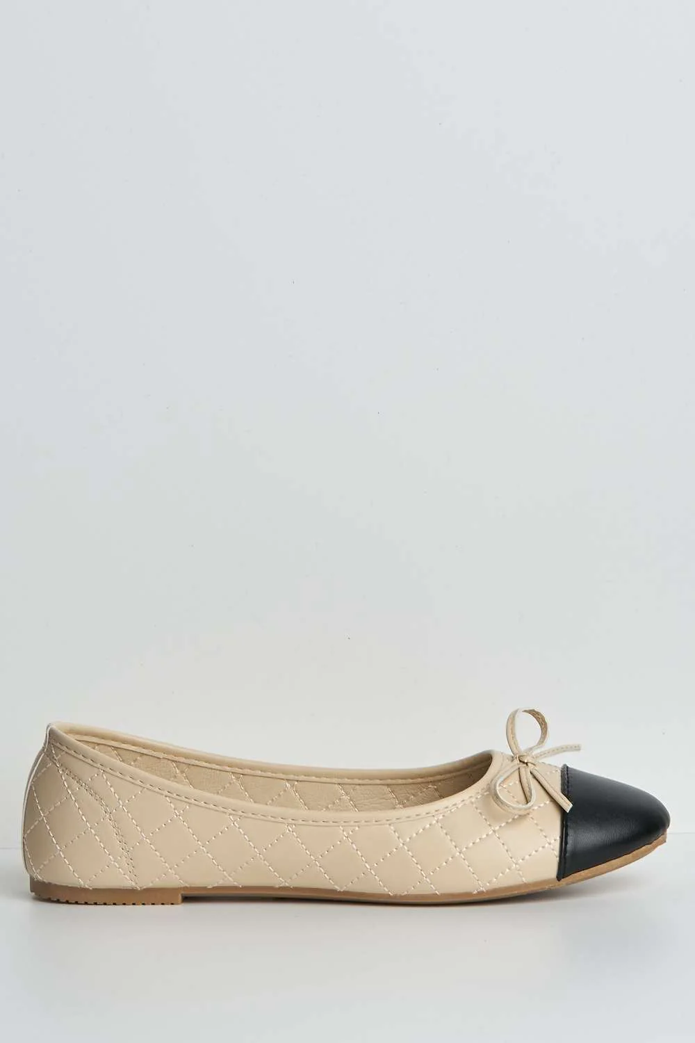 Arrica Bow Detail Flat Pumps in Nude Matt - Image 5