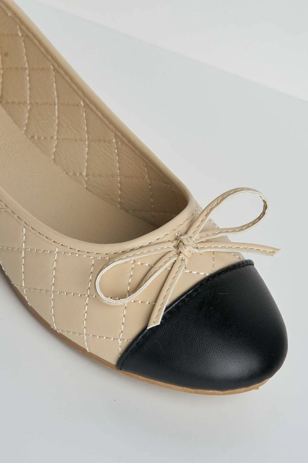 Arrica Bow Detail Flat Pumps in Nude Matt - Image 6