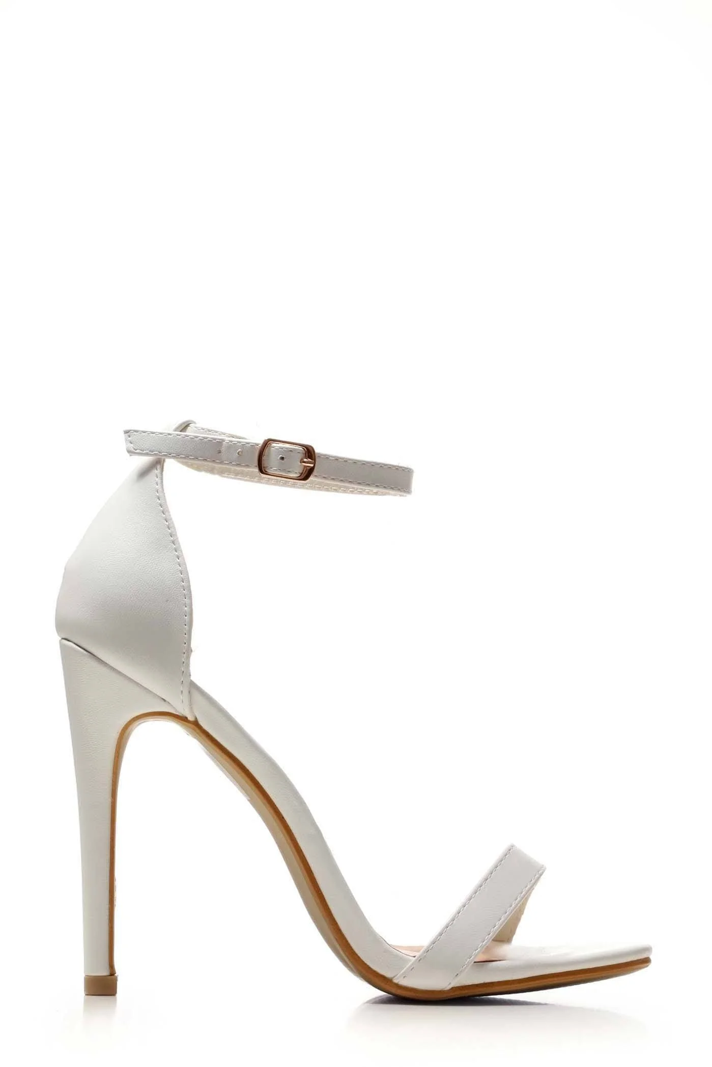 Arron Ankle Strap Stiletto Sandal In White - Image 4