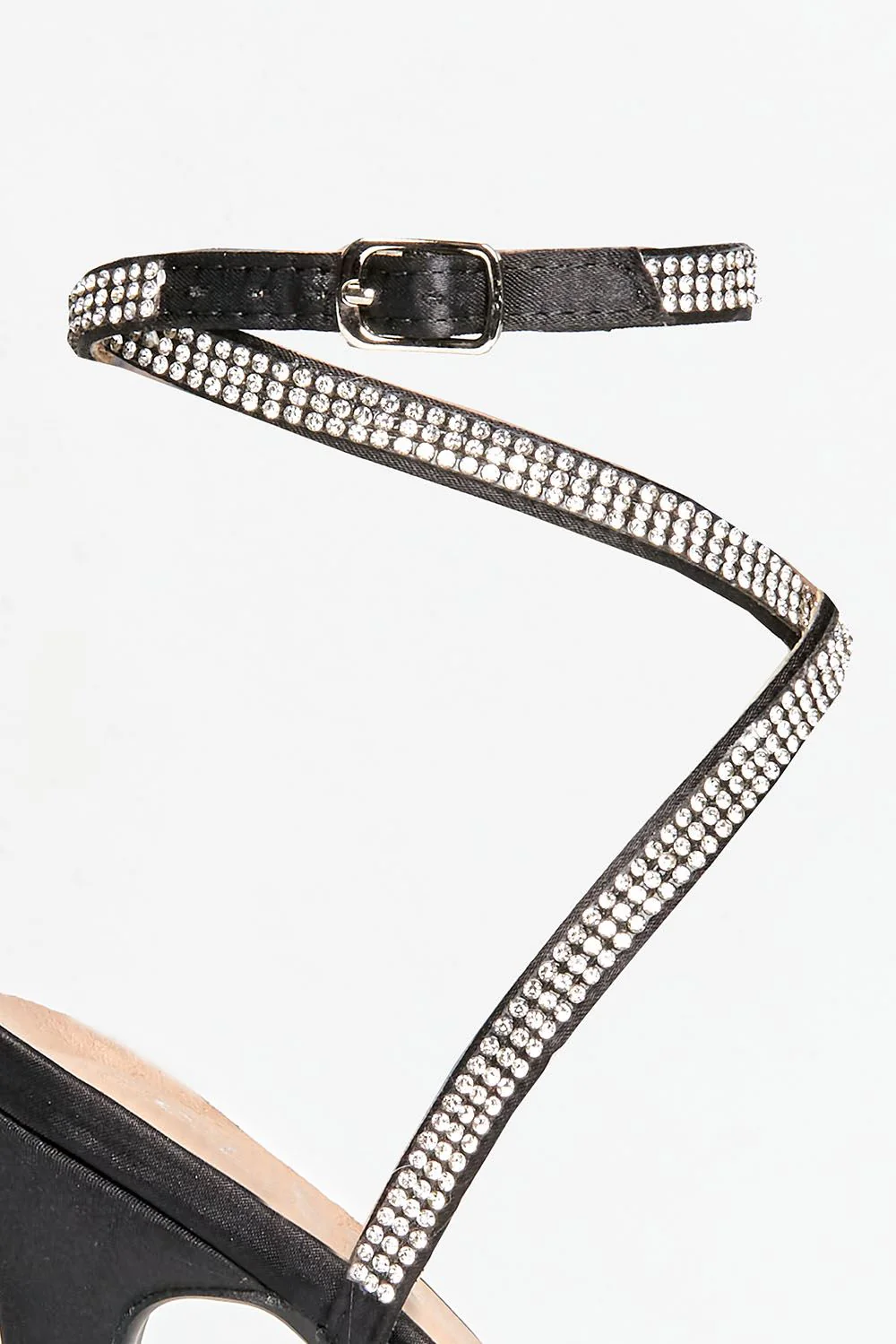 Aryanna Diamante Embellished Strap Bow Detail Heeled Sandals in Black - Image 5
