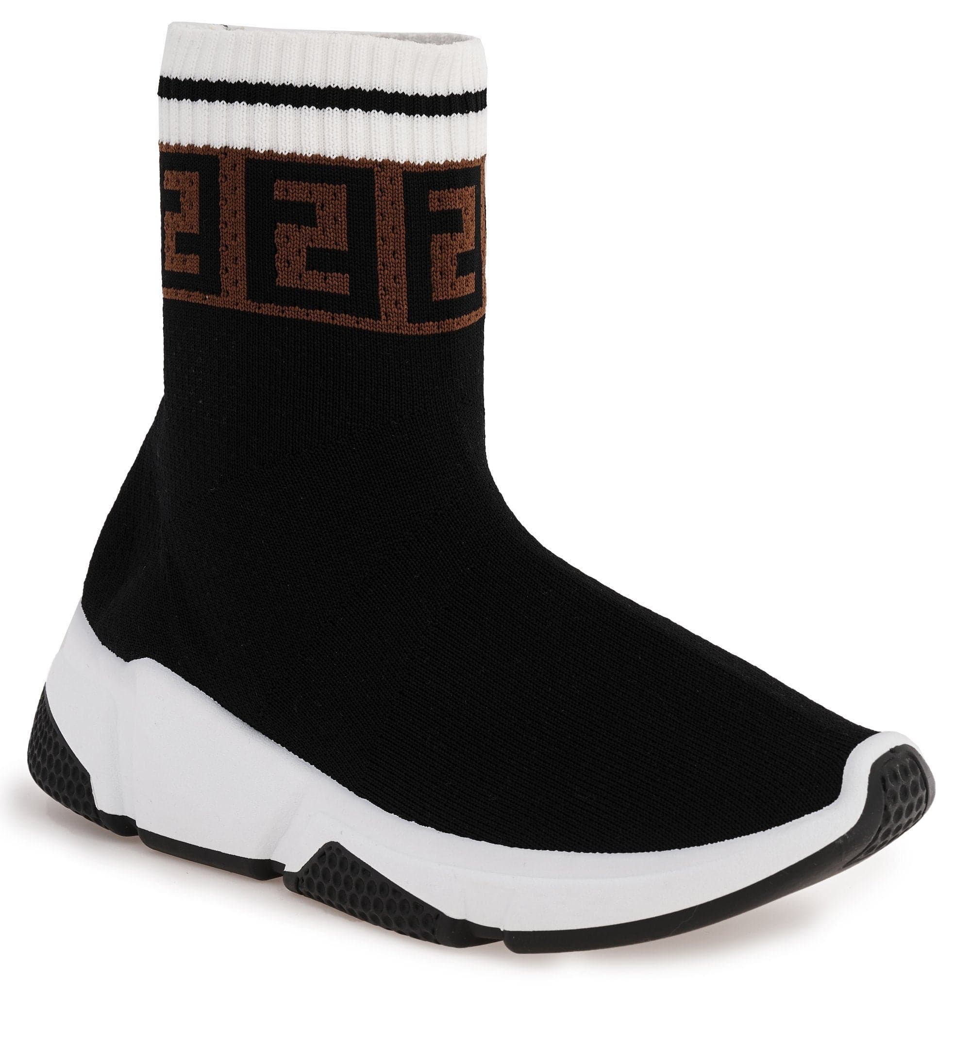 Asa Letter Band Sock Boot in Black - Image 5