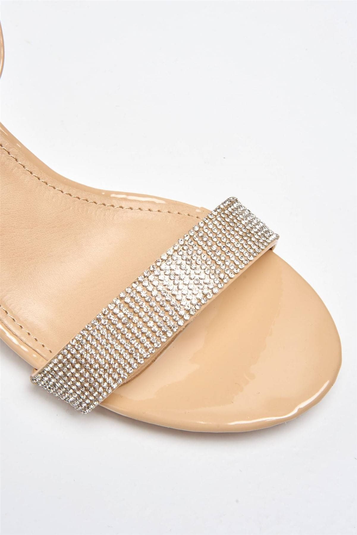 Asti Block Heel Ankle Strap Sandal in Nude - Image 6