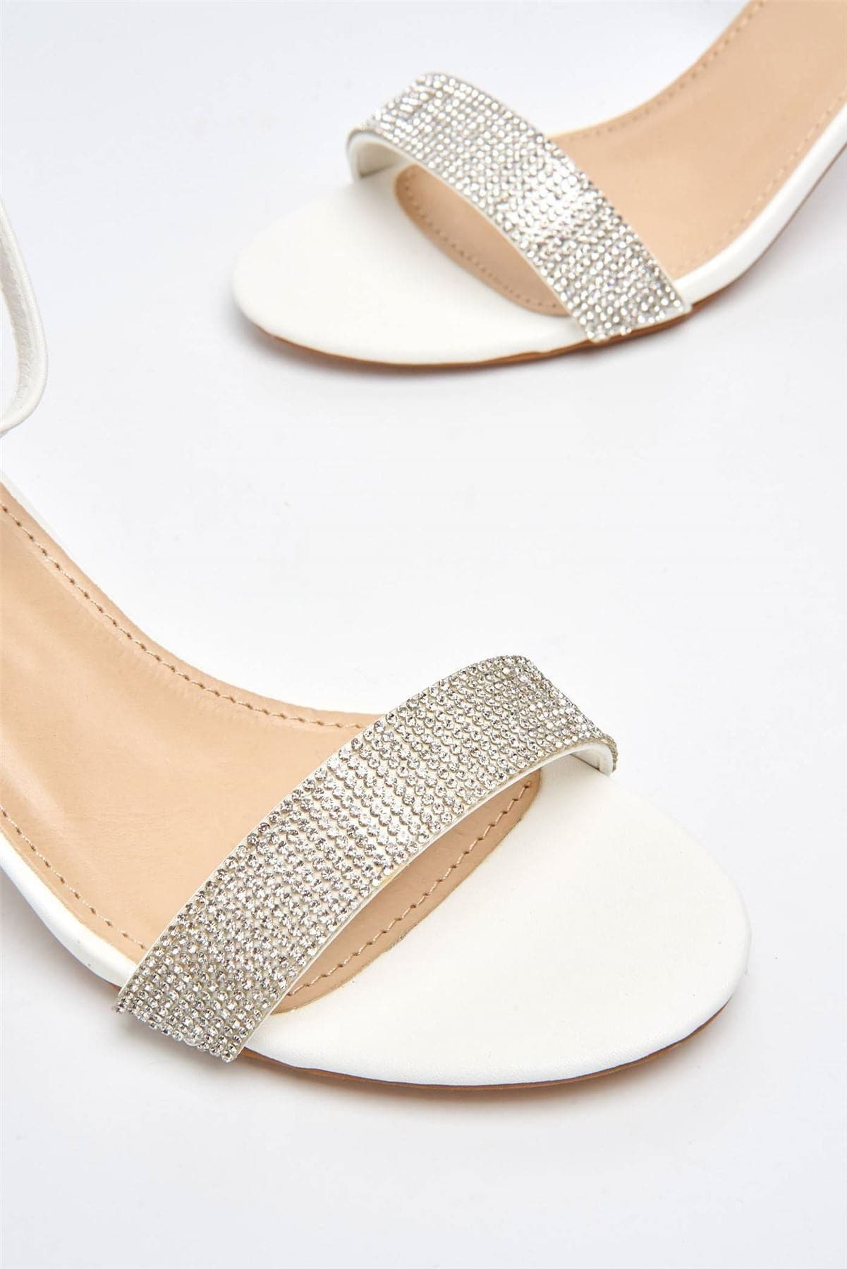 Asti Block Heel Ankle Strap Sandal in White - Image 5