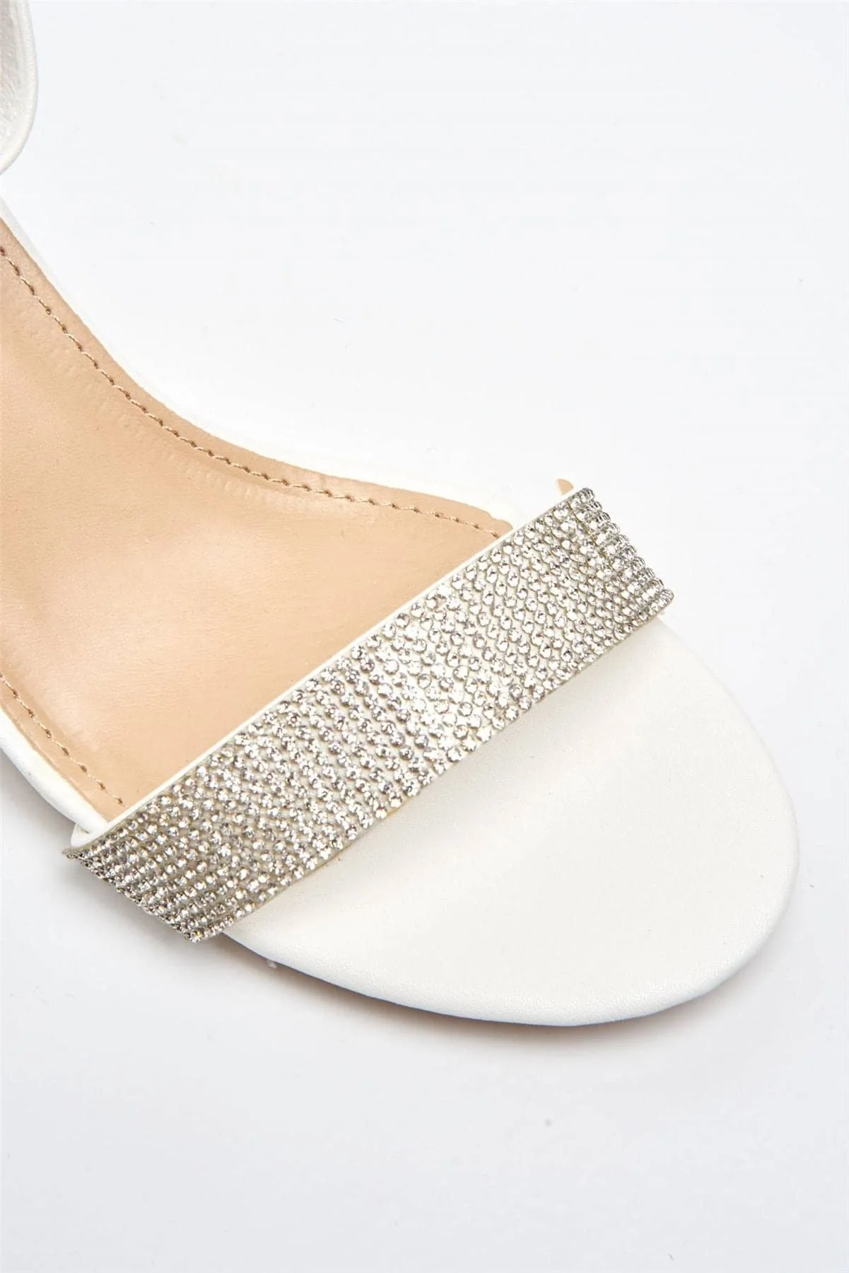 Asti Block Heel Ankle Strap Sandal in White - Image 6