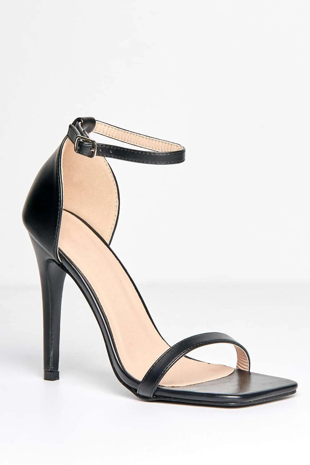 Aveena Ankle Strap Heels in Black Matt - Image 4