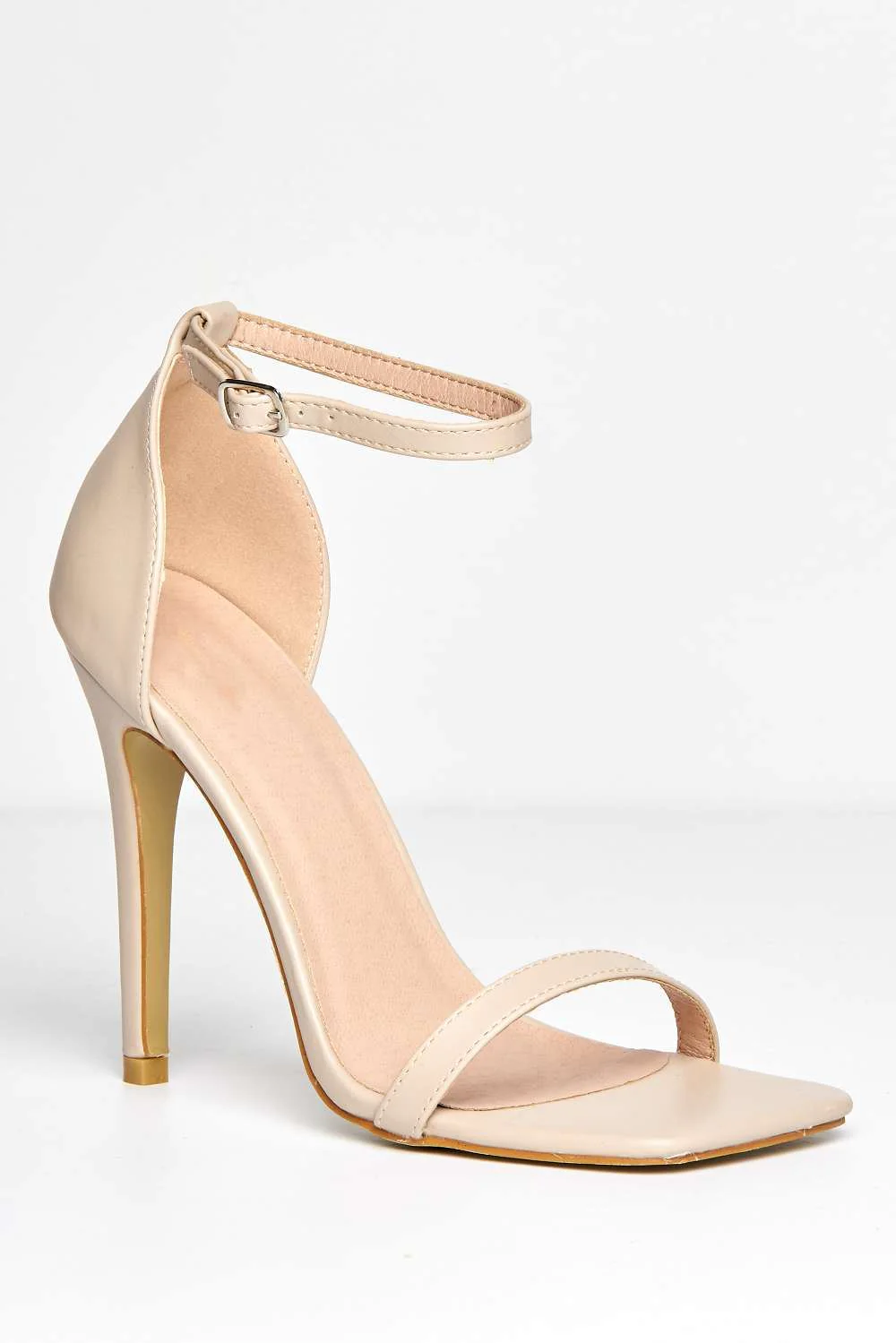 Aveena Ankle Strap Heels in Nude Matt - Image 4