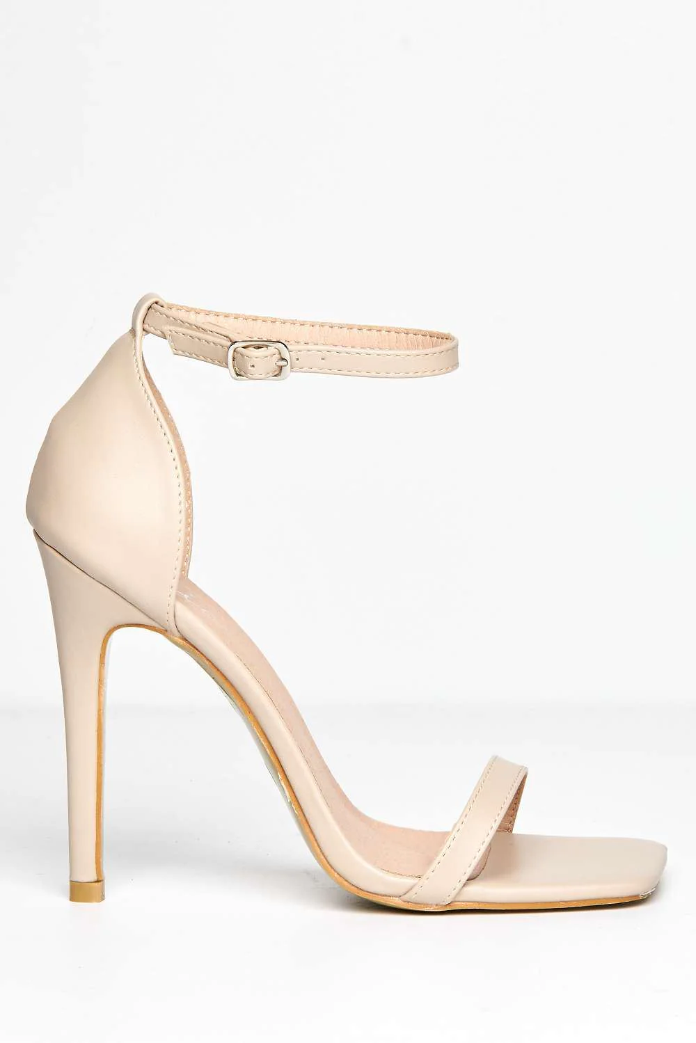 Aveena Ankle Strap Heels in Nude Matt - Image 5