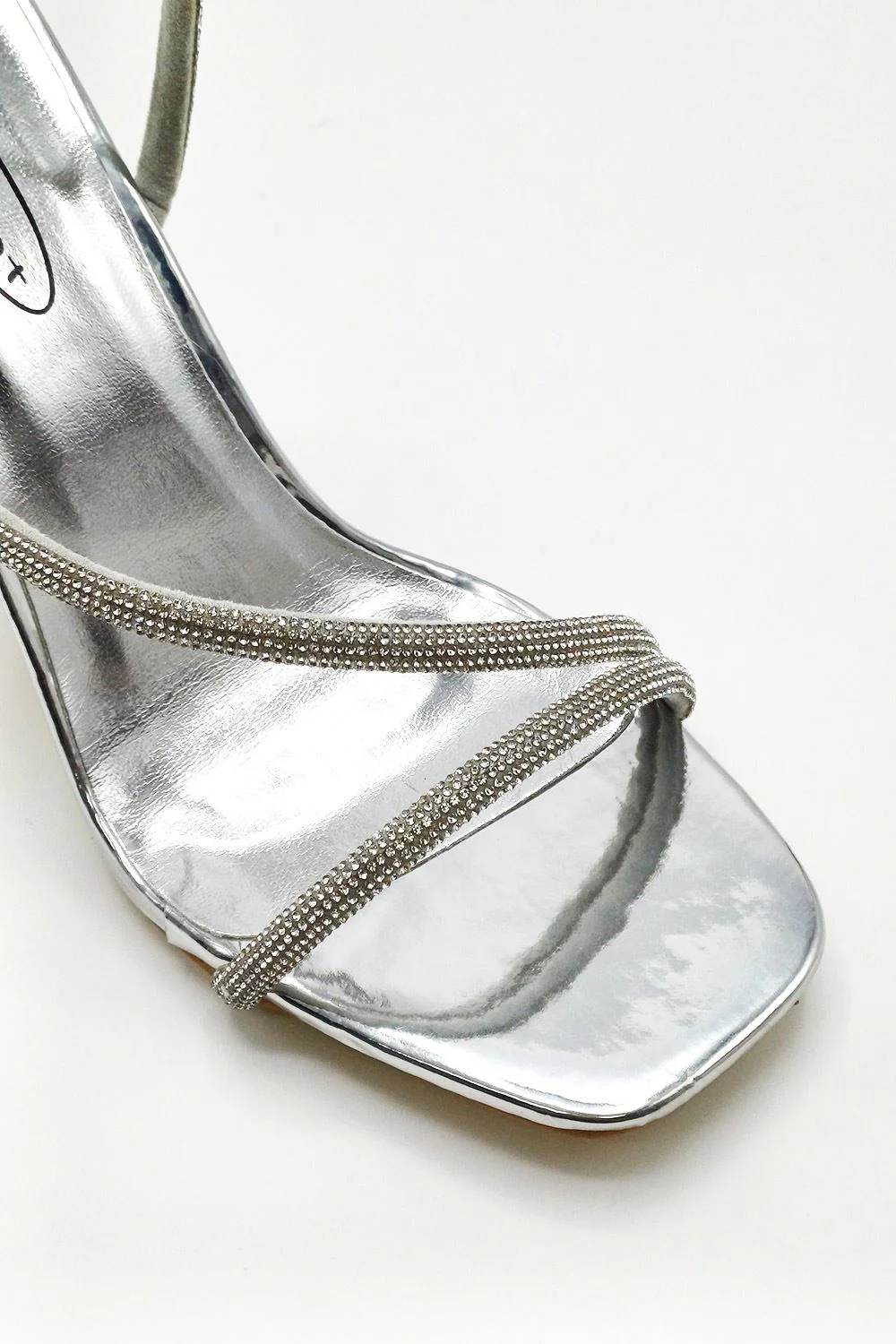 Azelma Diamante Strappy High Heels in Silver - Image 3
