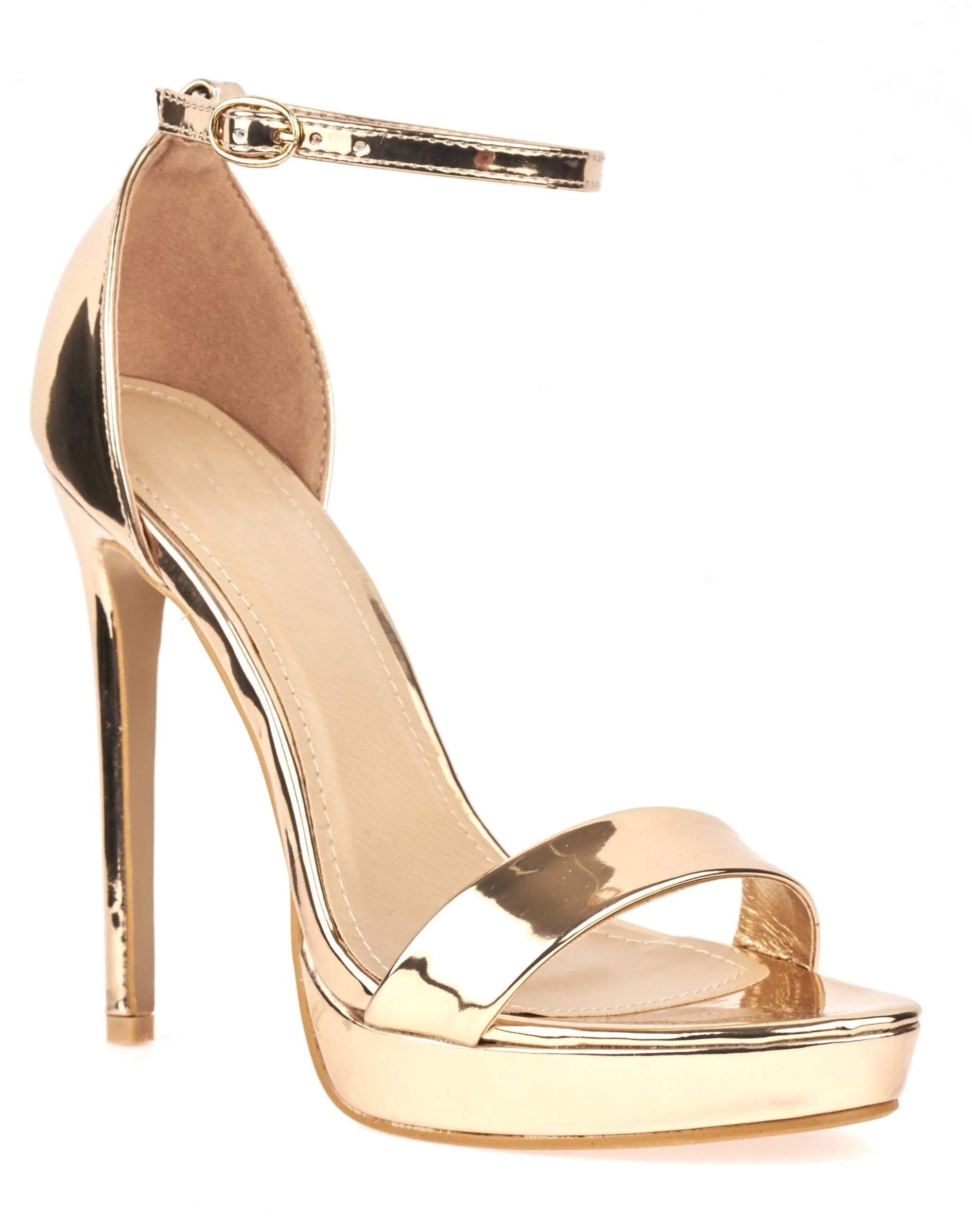 Ella Barely There Platform Sandal in Rose Gold - Image 5