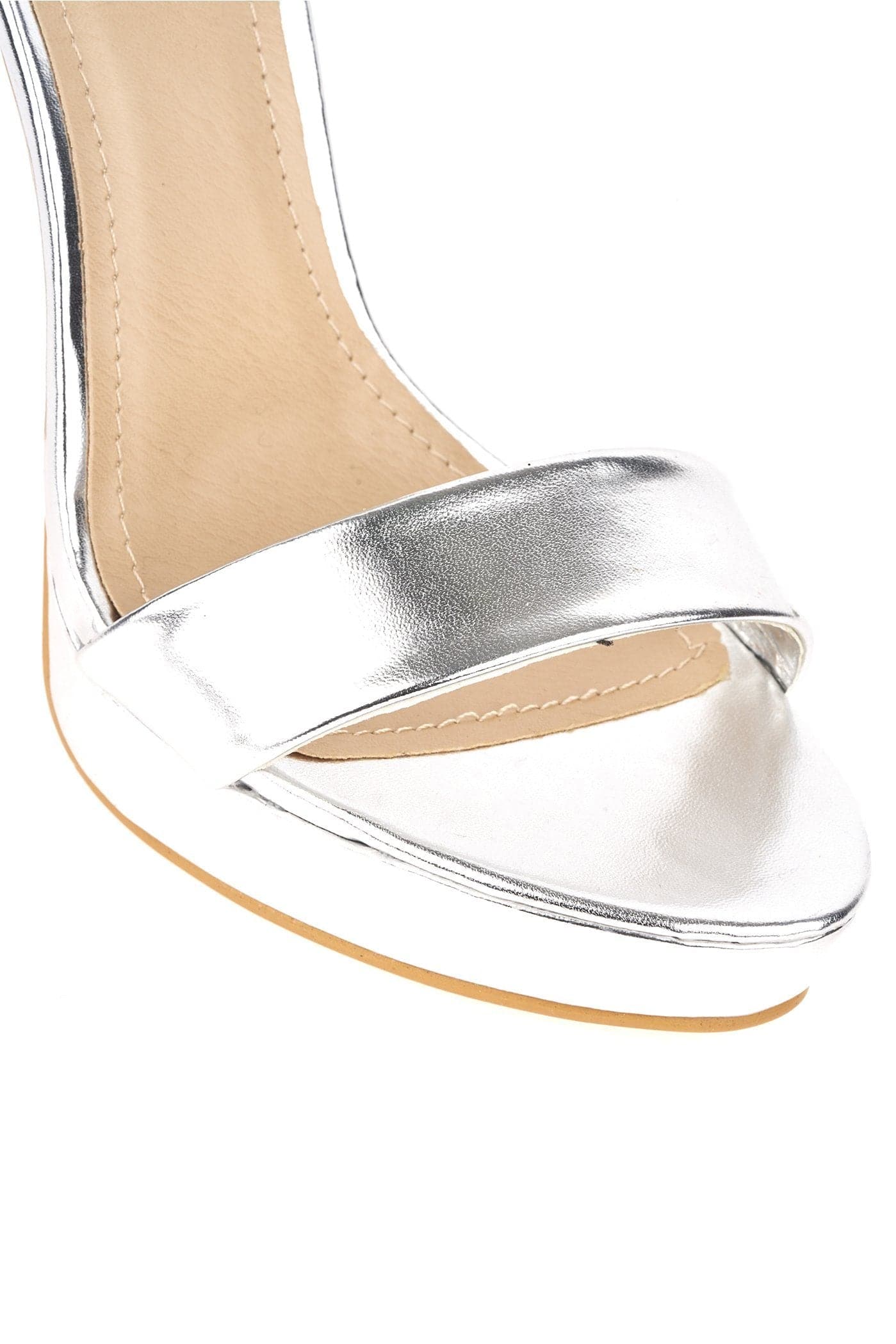 Ella Barely There Platform Sandal in Silver PU - Image 6