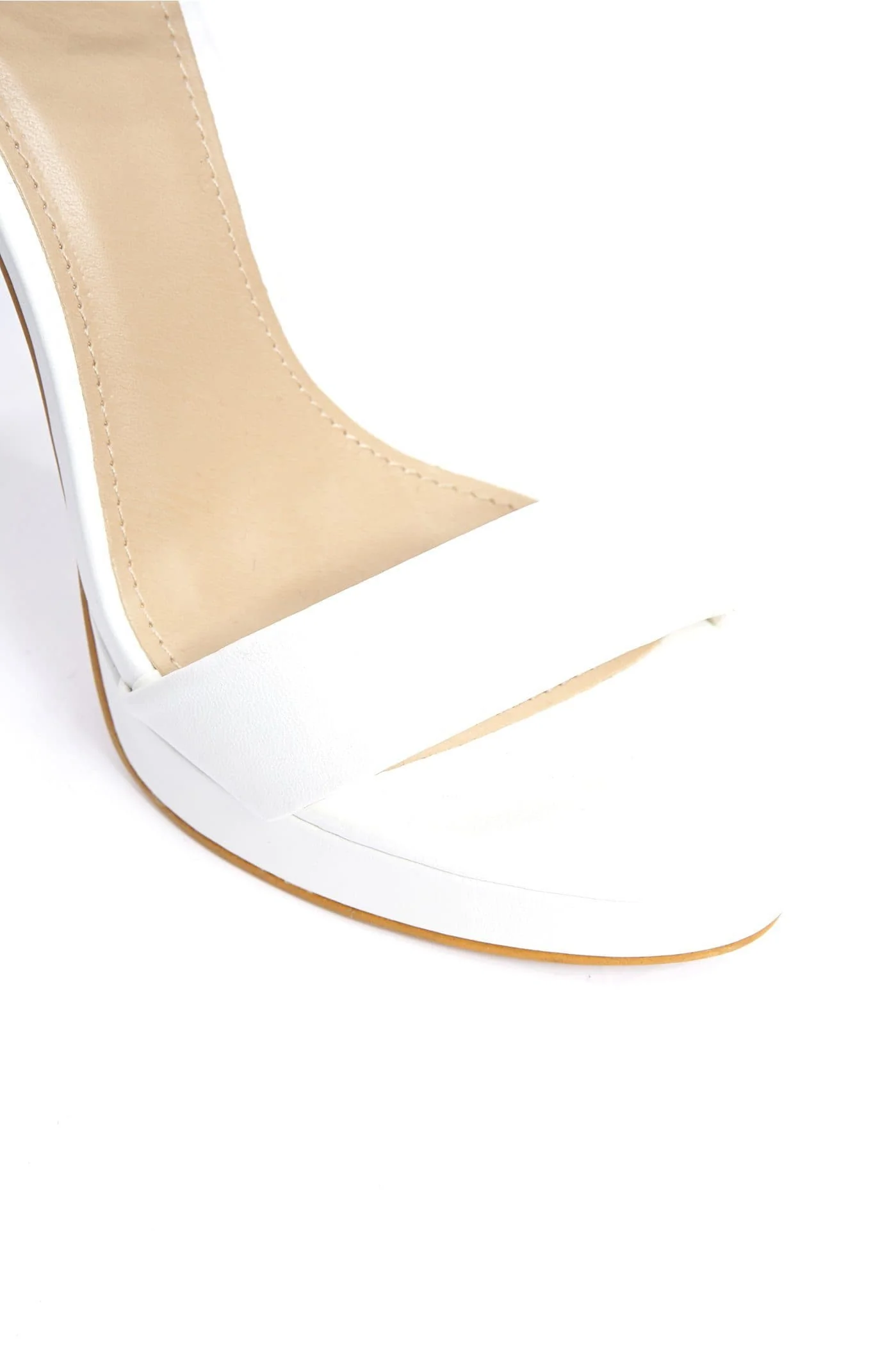 Ella Barely There Platform Sandal in White Pu - Image 6