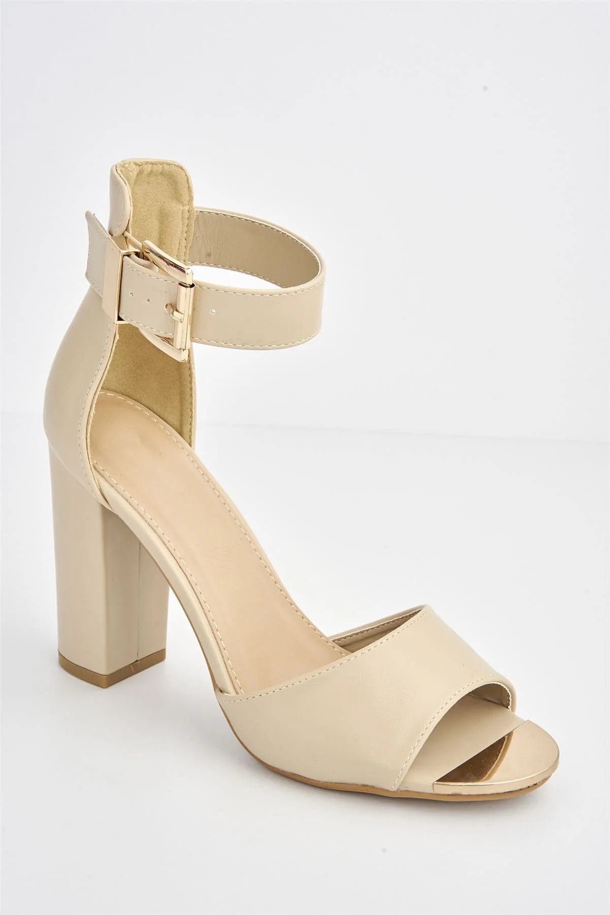 Jessy Anklestrap Blockheel Sandal in Nude Matt - Image 4