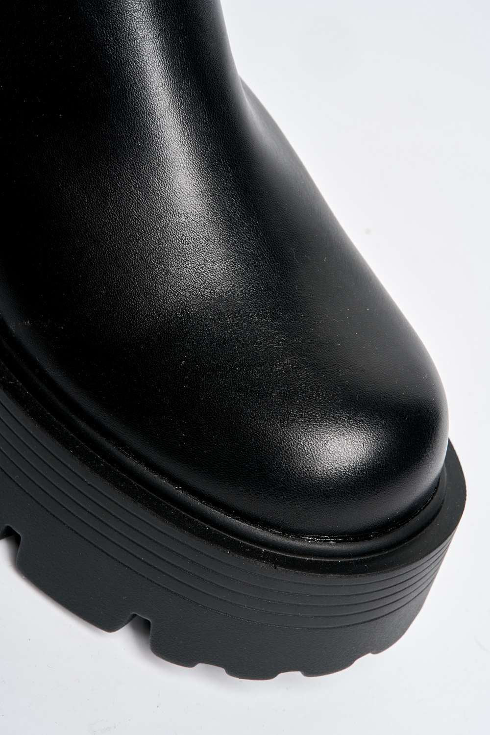 Bernie Chunky Sole Calf Boots in Black - Image 6