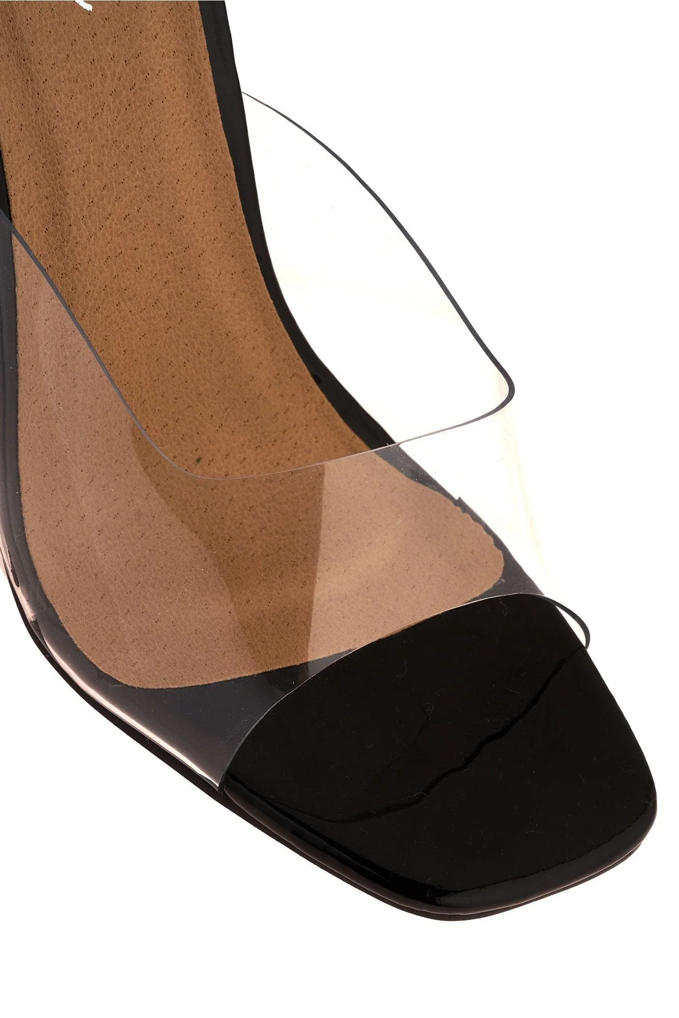 Bethan Perspex Spool Heel Mule in Black - Image 6