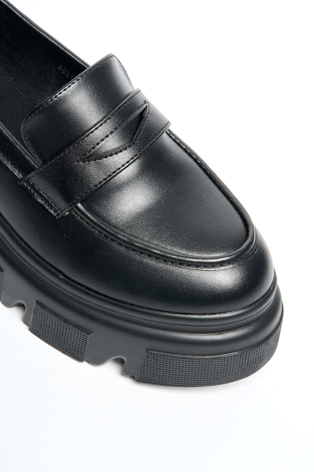 Brogan Chunky Sole Loafers in Black Matt - Image 6