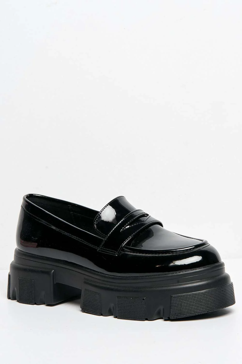 Brogan Chunky Sole Loafers in Black Patent - Image 4