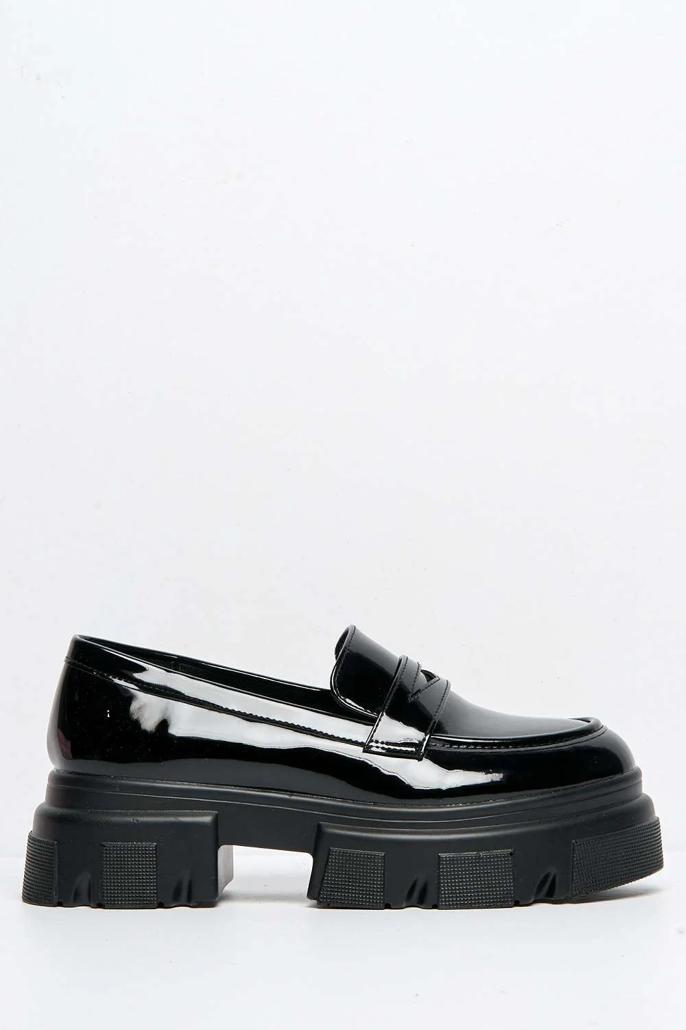 Brogan Chunky Sole Loafers in Black Patent - Image 5