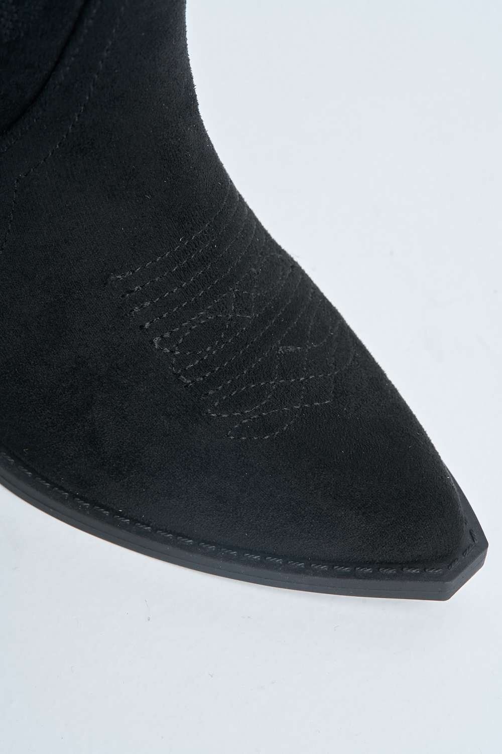 Bromley Detail Western Boots in Black Suede - Image 6