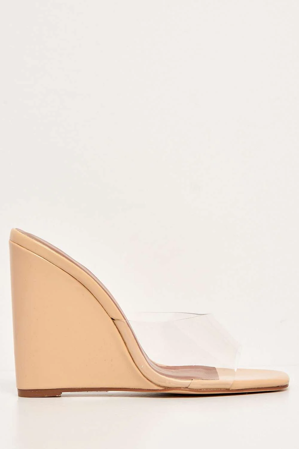 Cari Perspex Band Wedge Mule in Nude Patent - Image 4
