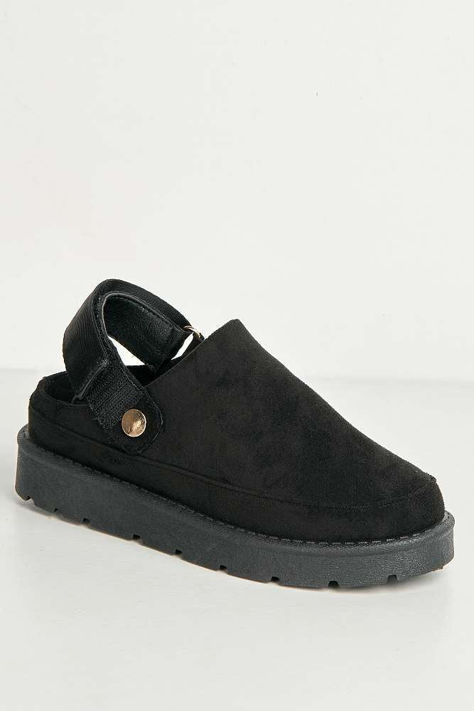 Carly Backless Extended Elastic Strap Slippers in Black - Image 4