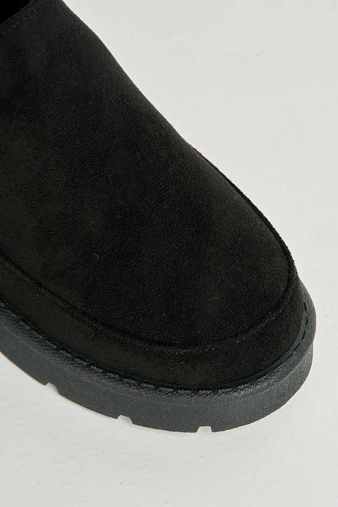 Carly Backless Extended Elastic Strap Slippers in Black - Image 5
