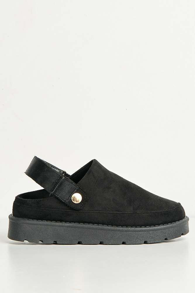 Carly Backless Extended Elastic Strap Slippers in Black - Image 6