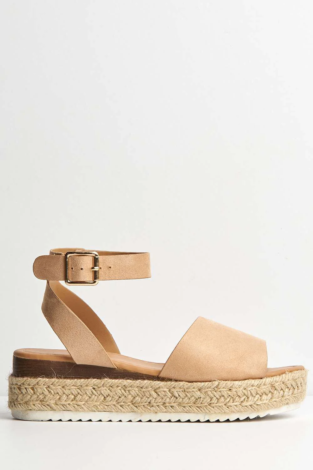 Casey Espadrille Flatform Sandals in Nude Suede - Image 5