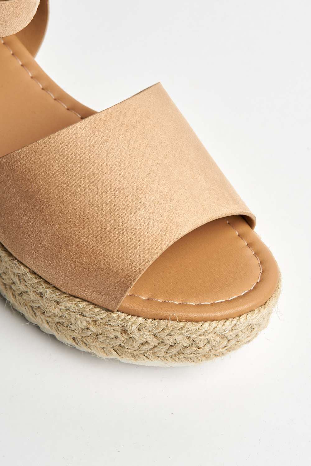 Casey Espadrille Flatform Sandals in Nude Suede - Image 6