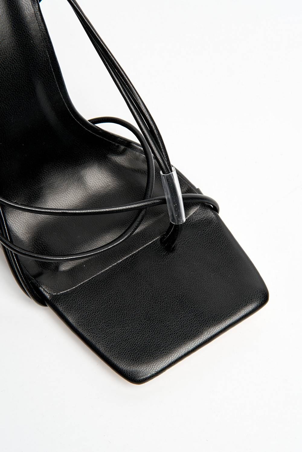 Cassa Toepost Strappy Lace Up Heel in Black - Image 6