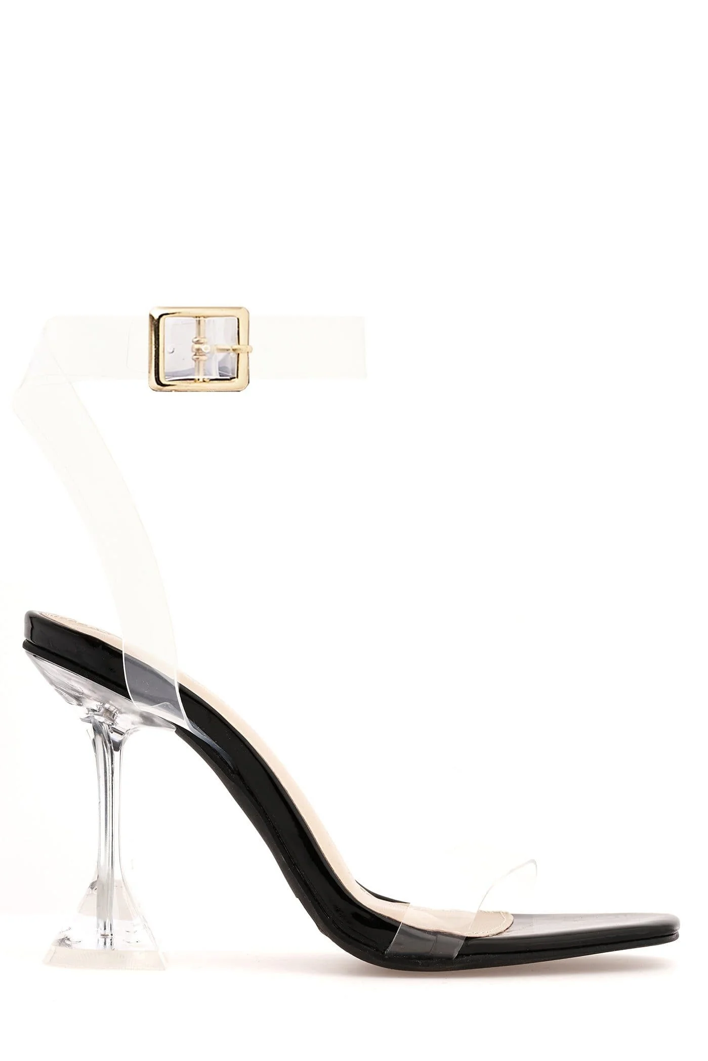 Cassie Perspex Spool Heel Sandal in Black - Image 4