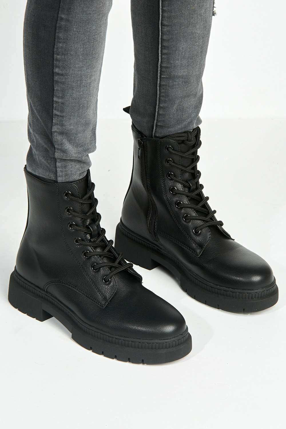 Challinor Lace-up Ankle Boot in Black Matt - Image 3