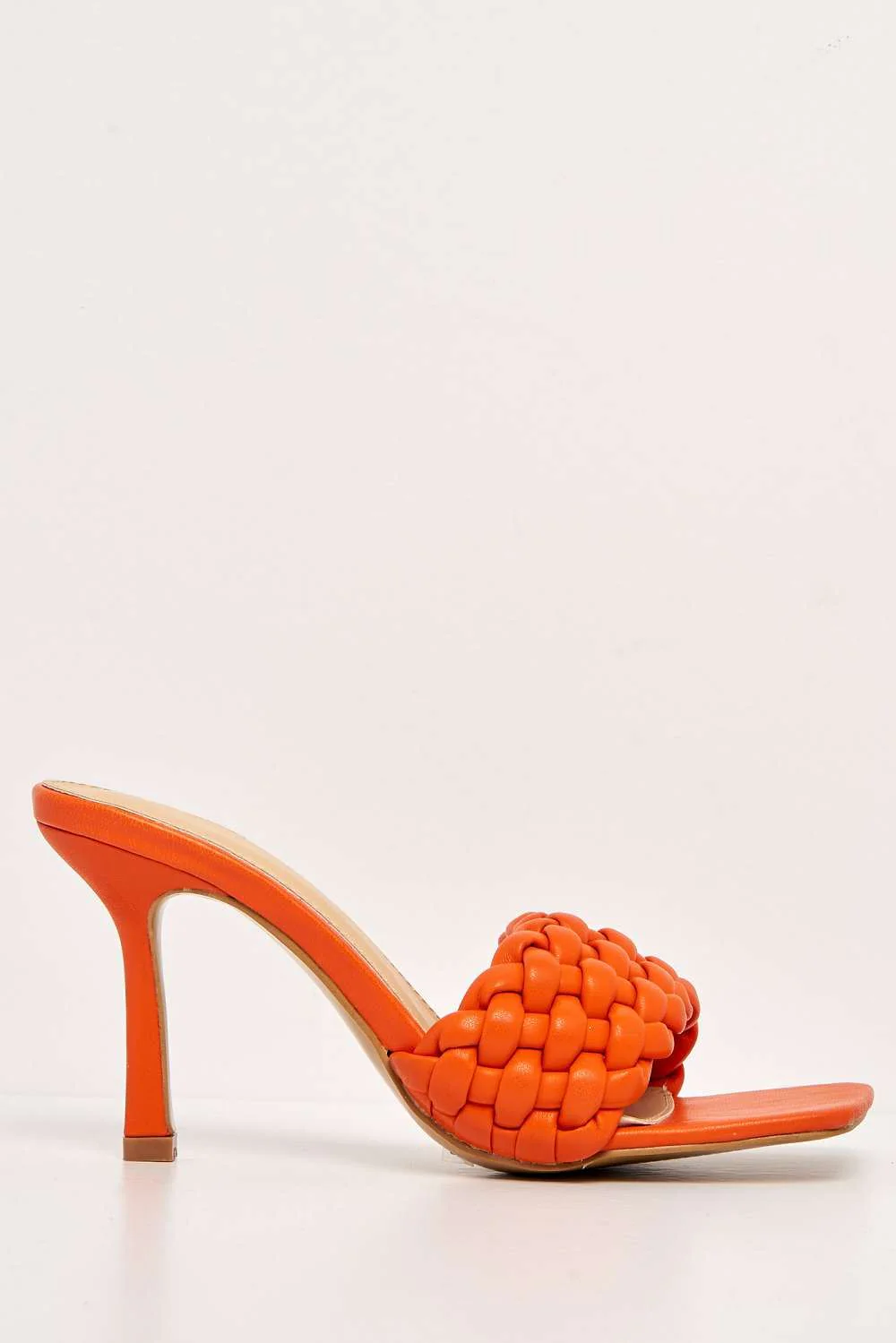 Chantelle Plaited Band Heeled Mule in Orange - Image 4