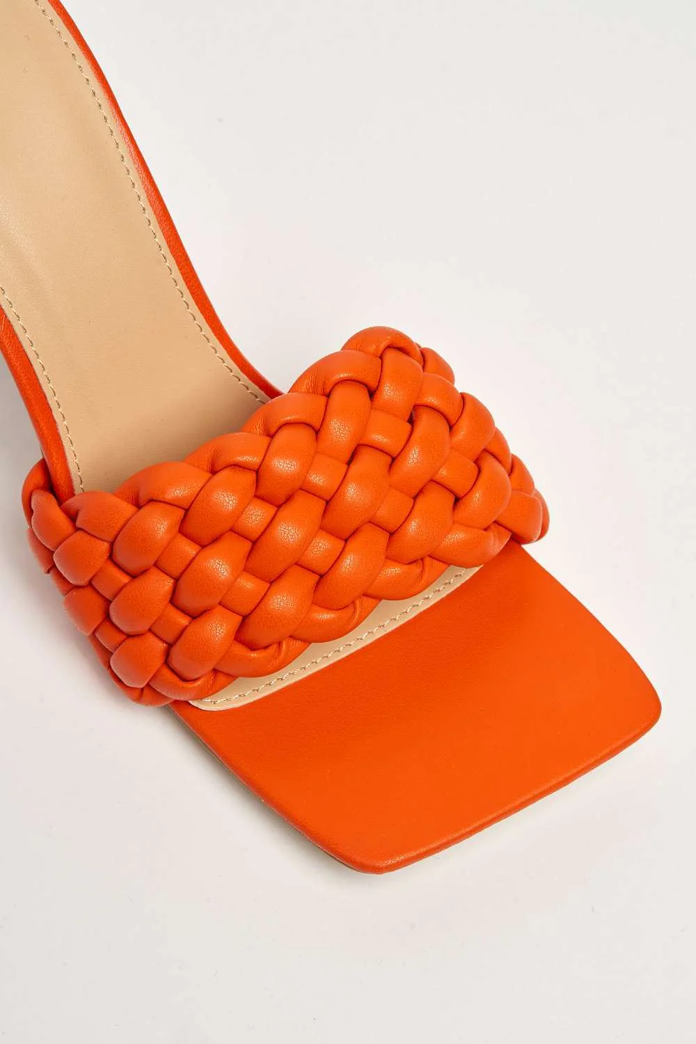 Chantelle Plaited Band Heeled Mule in Orange - Image 6