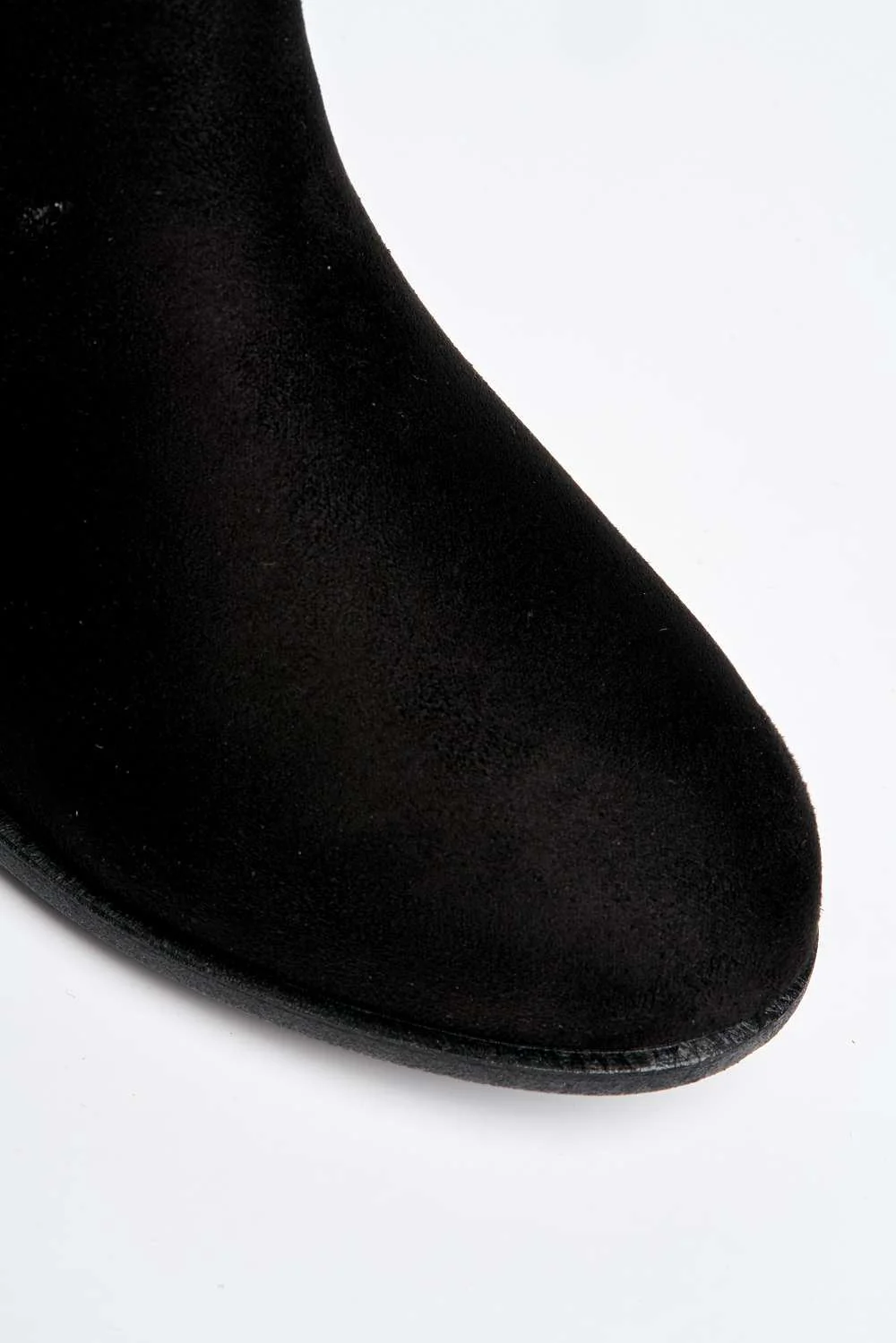 Chasie Low Block Heel Ankle Boots in Black Suede - Image 6